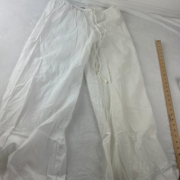 Tommy Bahama Pull On Wide Leg Pants Cream Siz e LG Drawstring Neutral Coastal - Picture 6 of 9